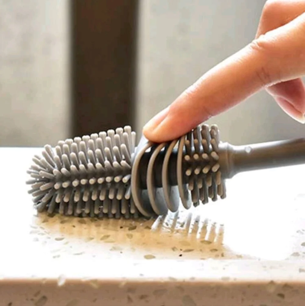 Long Handle Silicone Cup Brush, Perfect For Cleaning Tumblers, Glass Mugs,